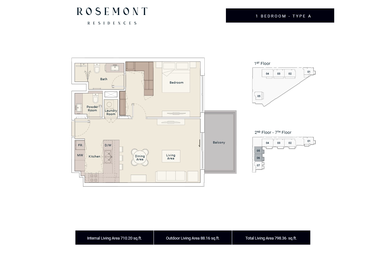 Rosemont Residences dubai Floor Plan 1