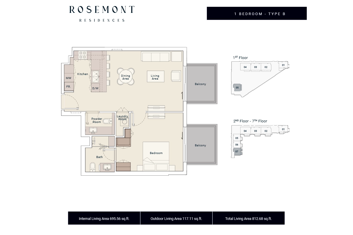 Rosemont Residences dubai Floor Plan 2
