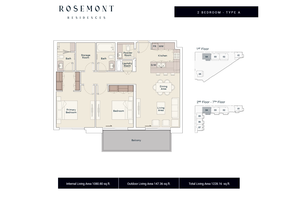 Rosemont Residences dubai Floor Plan 3